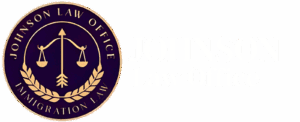 Johnson Law Office logo with scales.